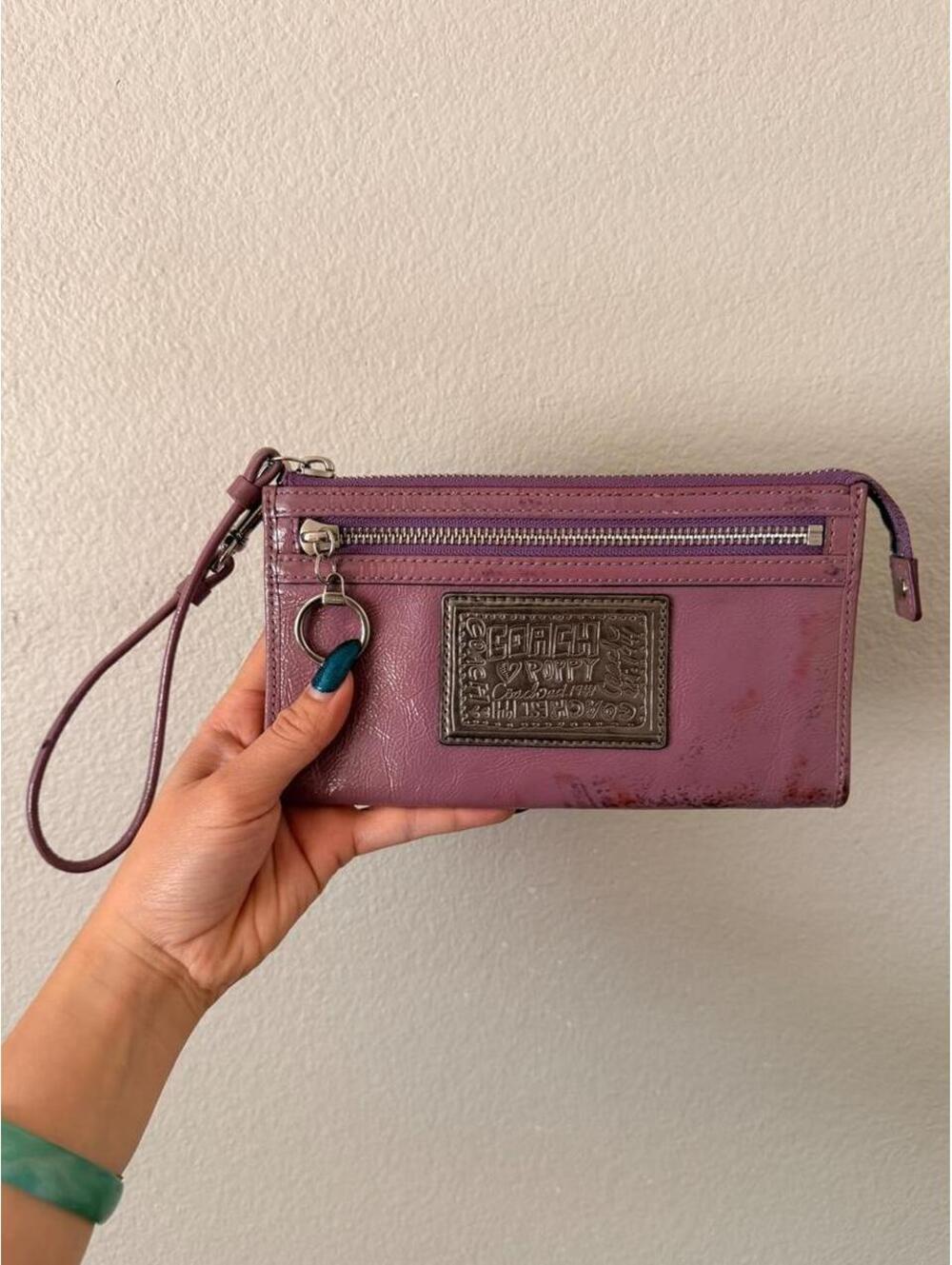 Vintage Purple Coach Poppy Wallet Wristlet